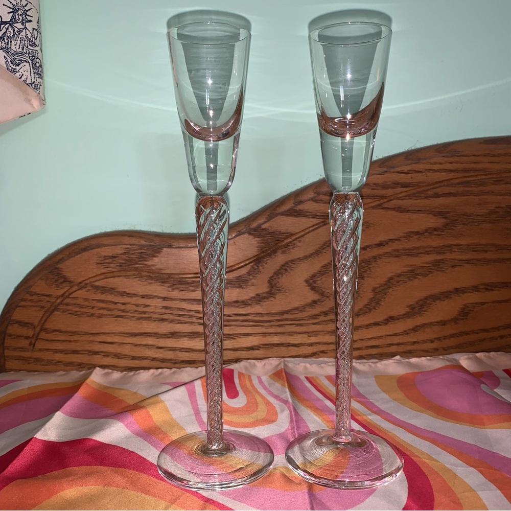 Vintage Crystal Long Stem Cordial Glasses